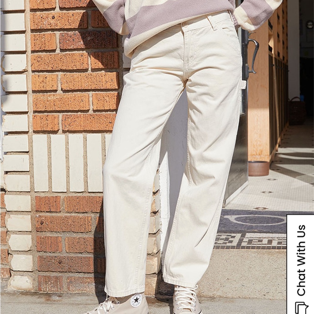 J.Galt Off White Liw Rise Utility pants